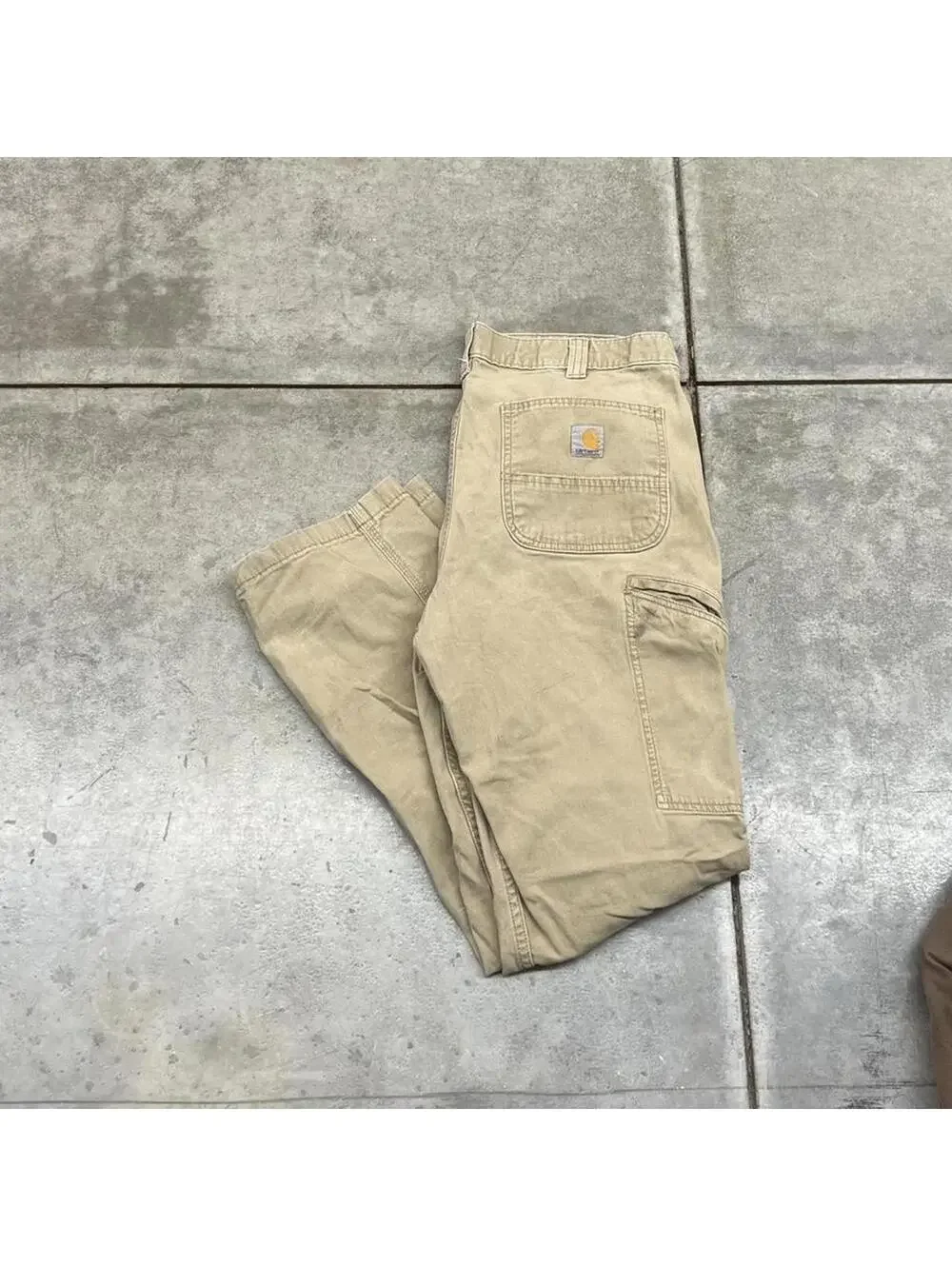 vintage carhartt beige relaxed fit cargo pants size 34 x 32